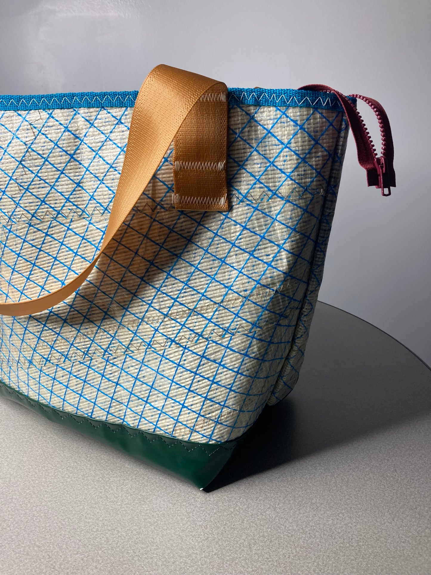 Tote #184 stand up bag Blue green gold burgundy purple from melges 24