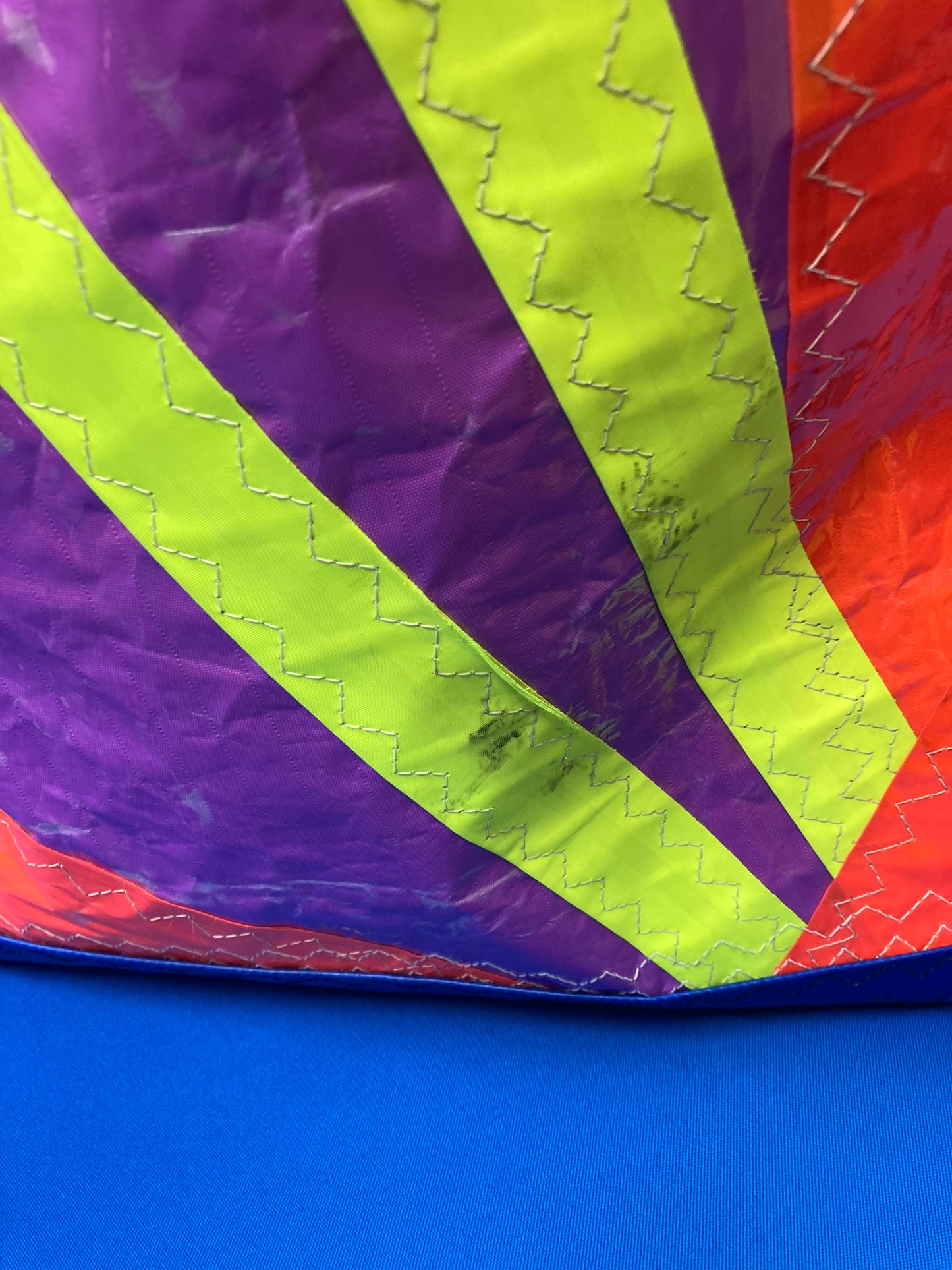 Stand up tote 179 purple blue  orange cinch top