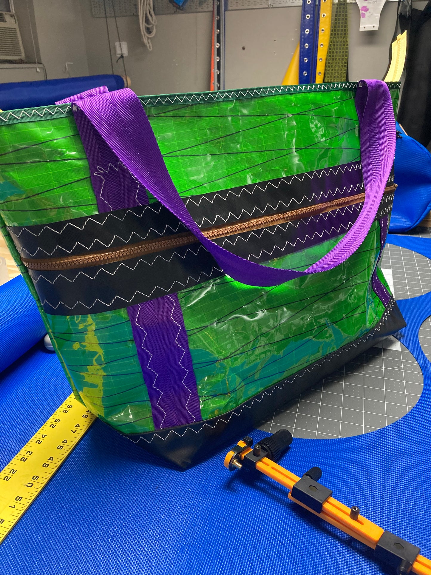 Donatello stand up bag green purple